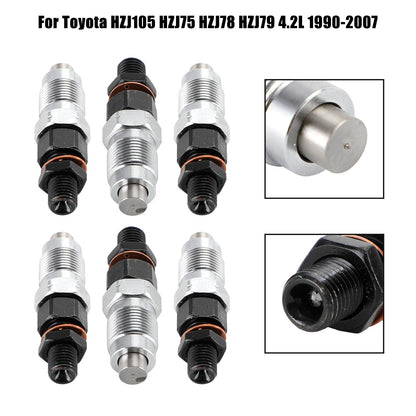 6PCS Fuel Injectors 23600-19075 Fit Toyota HZJ105 HZJ75 HZJ78 HZJ79 1990-2007