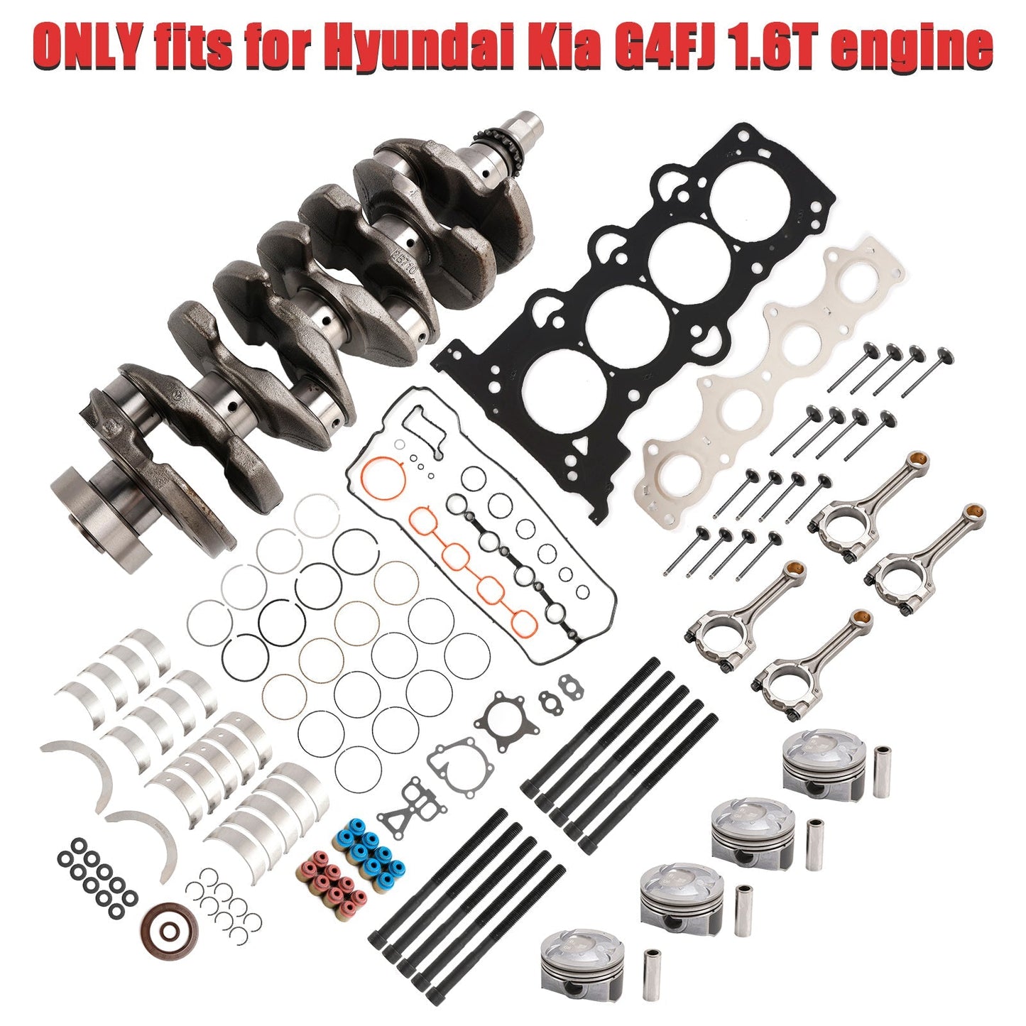 2015-2019 Kia KX3 Optima/K5 G4FJ 1.6T Engine Overhaul Rebuild Kit Pistons Rods Gasket Kit 231102B710