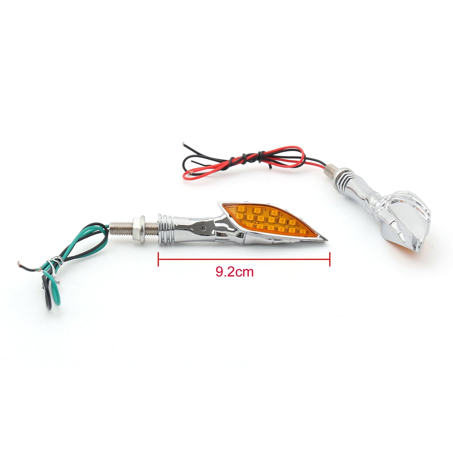 Universal Motorcycle Skeleton Hand LED Turn Signals Blinker Indicator Champoo