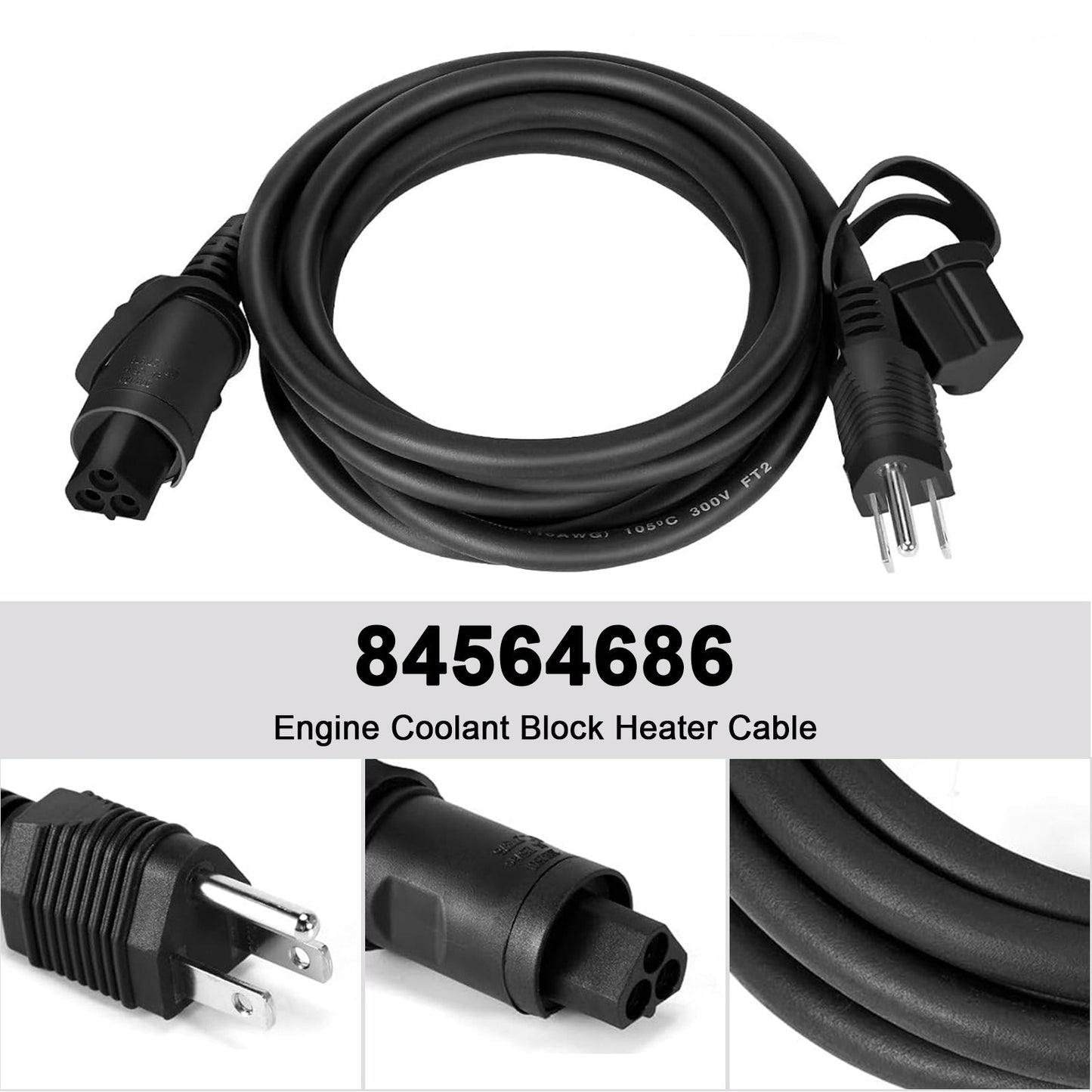 2020-2024 GM Chevy Silverado 2500/3500 HD Duramax Trucks Engine Coolant Block Heater Cable 84564686