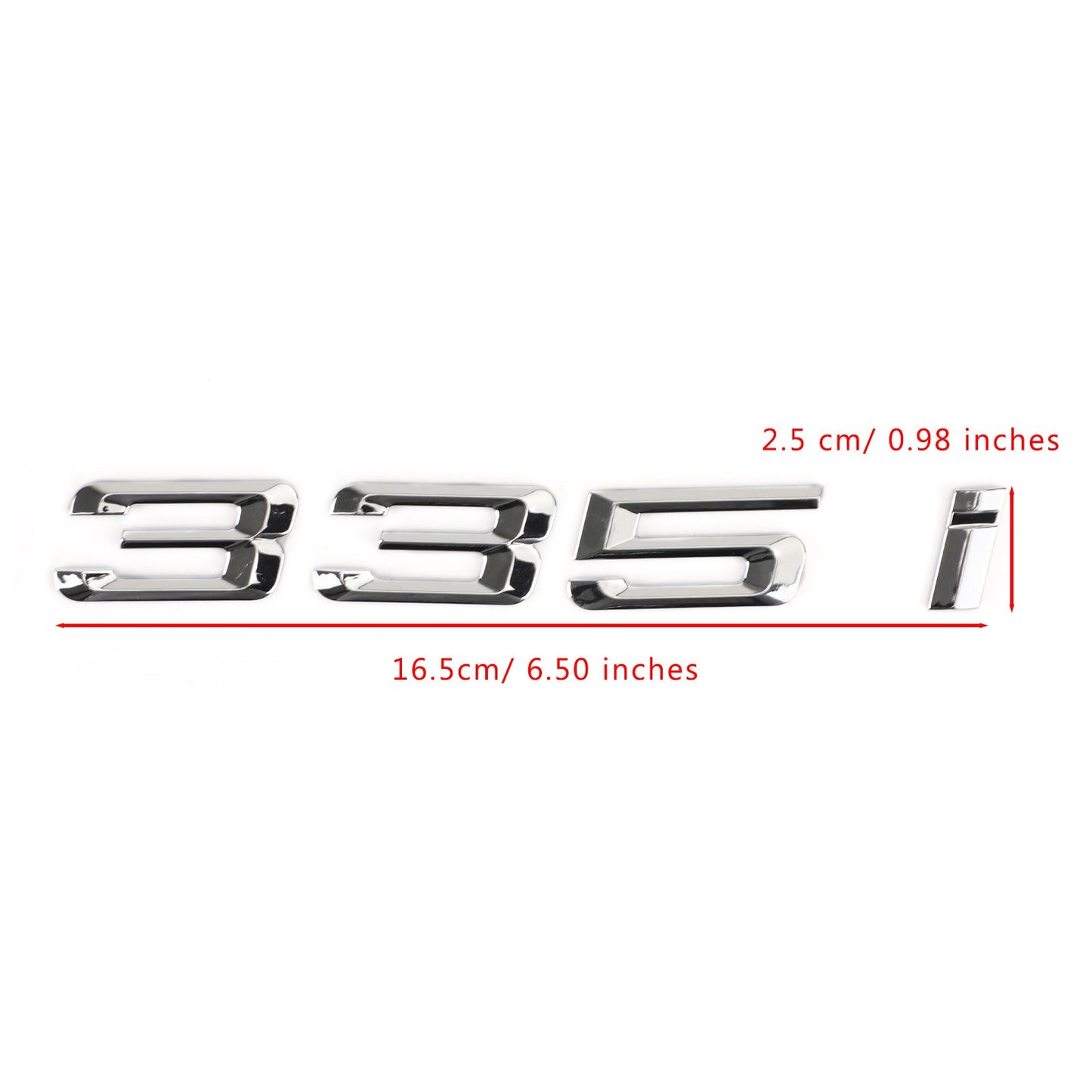Rear Trunk Nameplate Badge Emblem Numbers Letter Decal 335 i Fit 335i Chrome