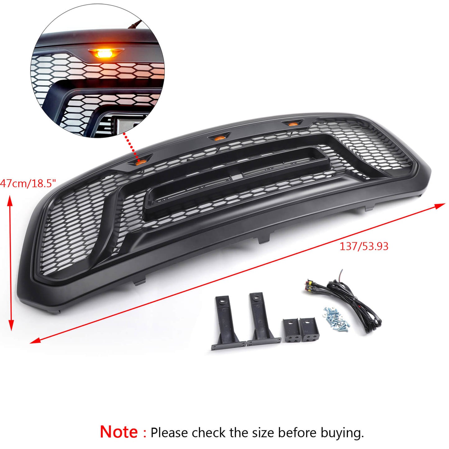 2013-18 Ram 1500 Hood Front Grille Honeycomb Dodge Bumper Grill ABS Front Bumper Generic