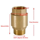 Brass Check Valve G1/2" G3/4" G1" M To F Thread Non-Return Backflow Prevention, G3/4"