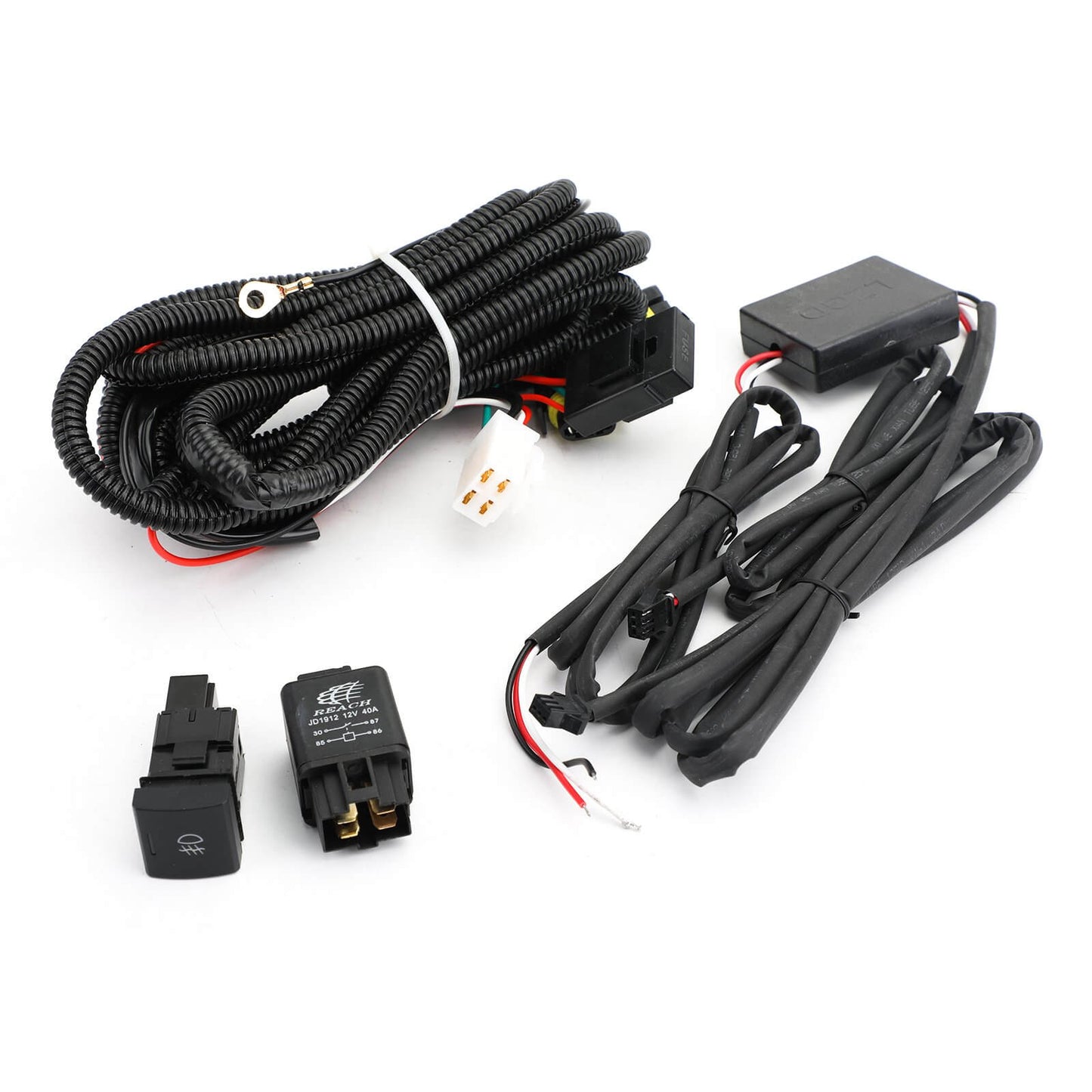 Pair LED DRL Driving Lamp Fog Light Wiring Switch Kit For For Toyota RAV4 2019-2020