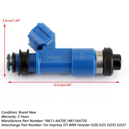 1x Dark Blue 565cc Fuel Injector WRX / STI 16611-AA720 2.5L