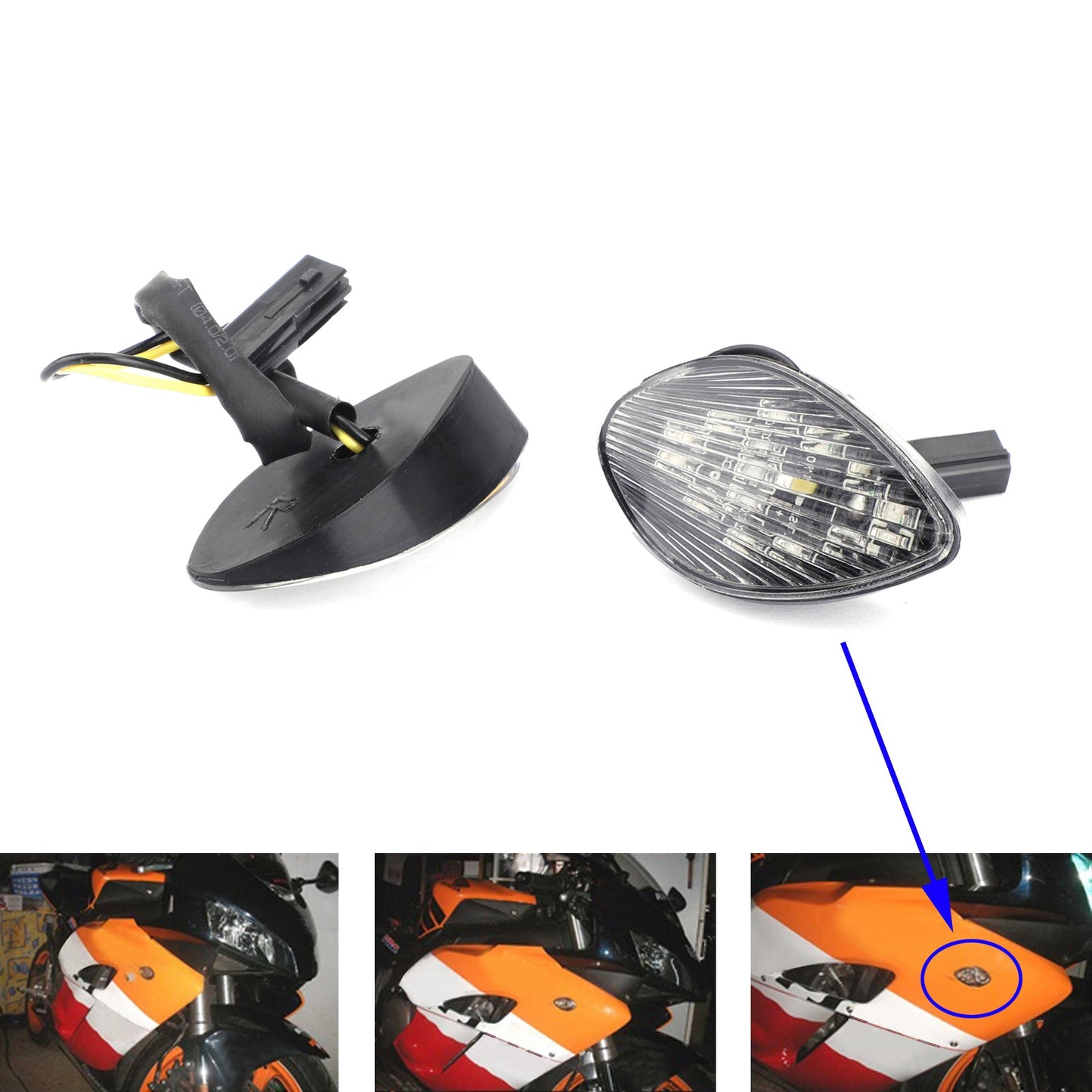 Clear Turn Signals For Honda CBR 1000 RR Flush Mount 2004-2005 Champoo
