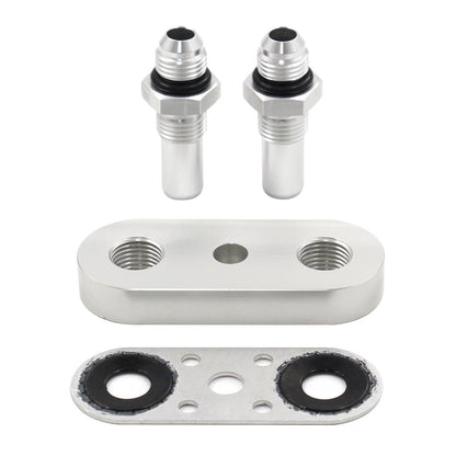 Cooler Line Adapter Plate 6AN Fittings Seal For 6L80E 6L90E 8L90E Transmission