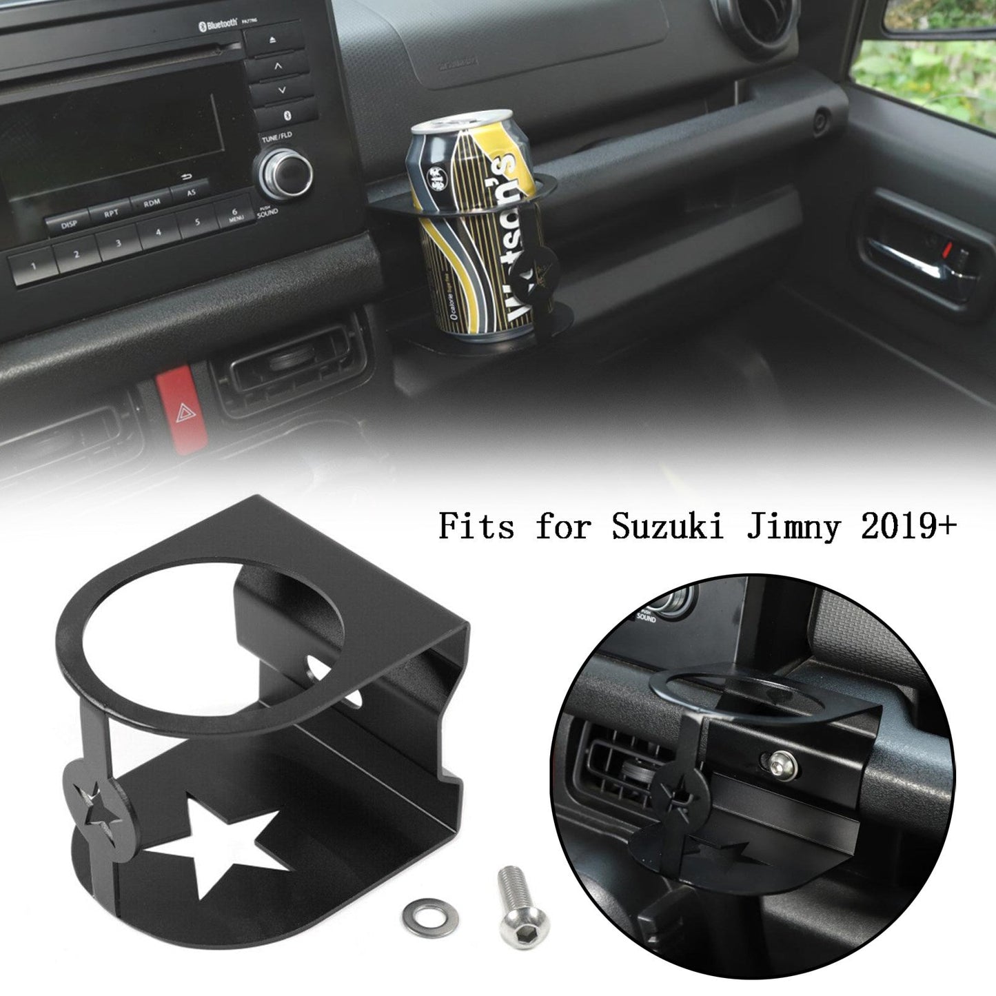2019+ Suzuki Jimny Aluminum Water Cup Holder Mount Bracket