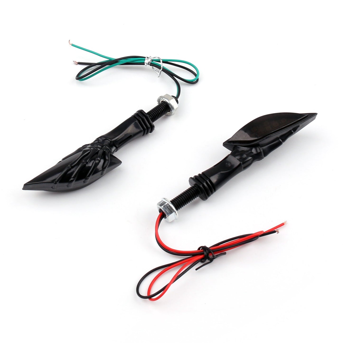 Universal Motorcycle Skeleton Hand LED Turn Signals Blinker Indicator Champoo