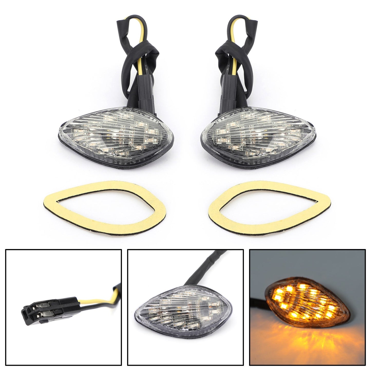 Honda 2003-2010 CBR 600RR & 2004-09 CBR 1000RR Clear Turn Signals Champoo