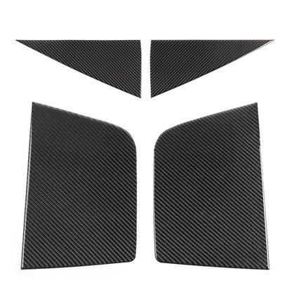 Carbon Front+Rear Triangular Window Glass Plate Trim Renegade 2016-2019