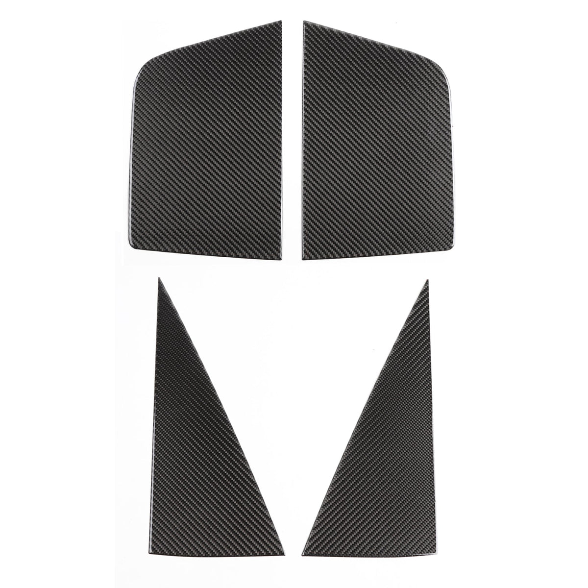 Carbon Front+Rear Triangular Window Glass Plate Trim Renegade 2016-2019