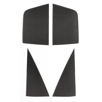 Carbon Front+Rear Triangular Window Glass Plate Trim Renegade 2016-2019