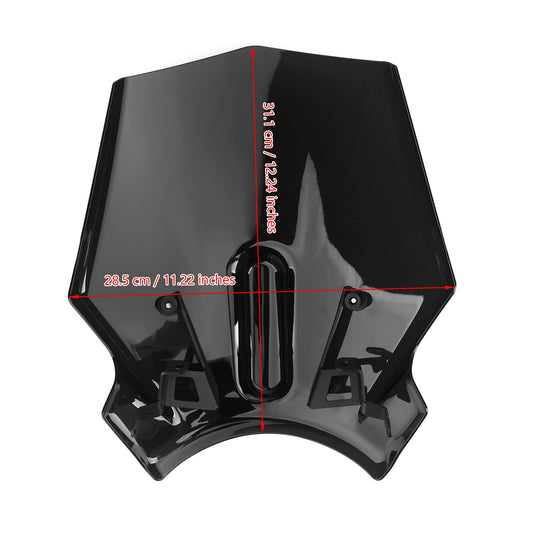 ABS Plastic Motorcycle Windshield Windscreen for Honda CB125R CB300R 2018-2019 Black