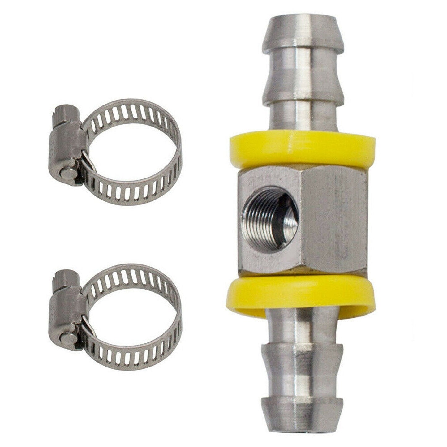 Stainless Steel 3/8" Fuel Line Fuel Pressure Gauge Sensor T-Fitting Adapter pro