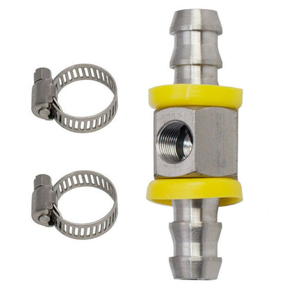 Stainless Steel 3/8" Fuel Line Fuel Pressure Gauge Sensor T-Fitting Adapter pro