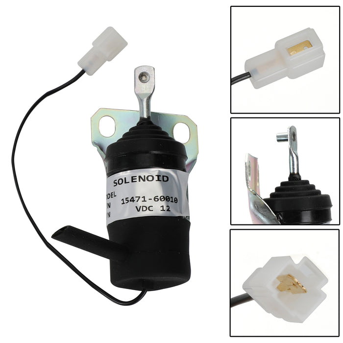 Kubota 052600-1001 052600-1000 15471-60010 Fuel Shut Off Solenoid 12V Fits