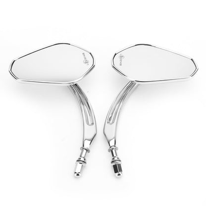 Black Diamond Rear View Mirrors Motorcycle For Cruiser Touring Chopper Sportster