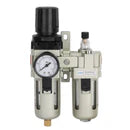 3/8" Air Compressor Filter Oil Water Separator Trap Tools w/ Regulator Gauge