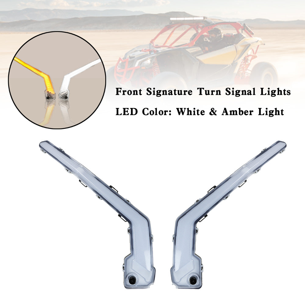 Front Signature Turn Signal Lights For Can-Am Maverick X3 XDS XRS 2017-2023 Champoo