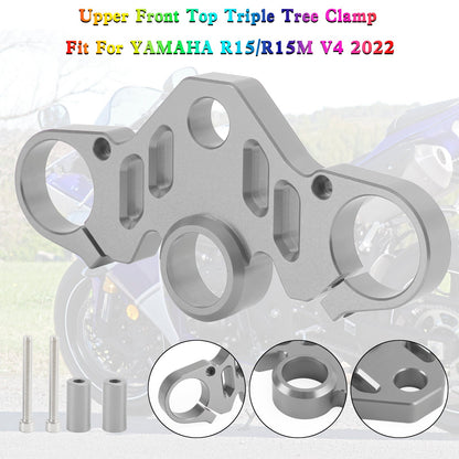 CNC Aluminum Upper Front Top Triple Tree Clamp For YAMAHA R15 V4 R15M 2022