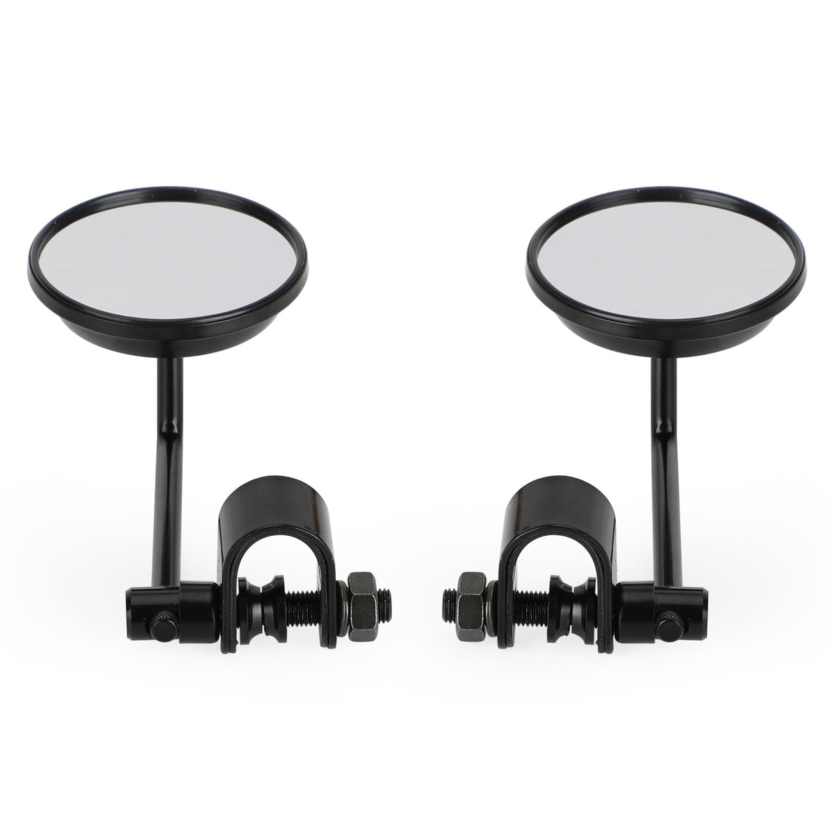 Cafe Racer Chopper Bobber PAIR Old style Clamp on Mirror 3" Round Mirrors
