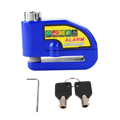 Disc Brake Lock Alarm Anti Theft Motor Secure For Disc Brake Motorcycle Blue