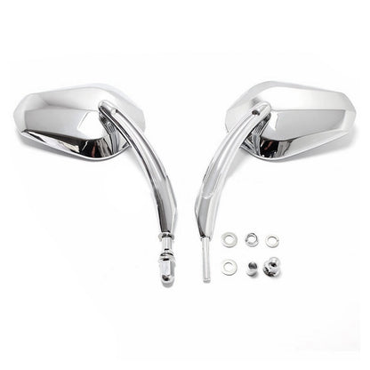 Black Diamond Rear View Mirrors Motorcycle For Cruiser Touring Chopper Sportster