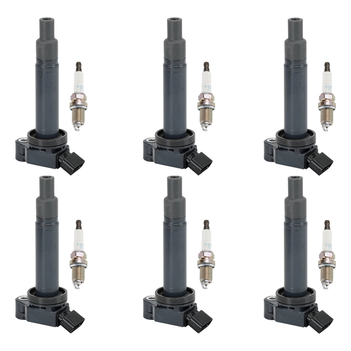 2002-2006 Toyota Camry 3.0L V6 6PCS Ignition Coil+6PCS Spark Plug 90919-02234 UF267 1788315 6731301