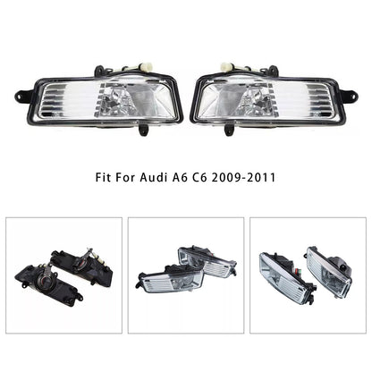 2009-2011 Audi A6 S6 Quattro Pair Front Bumper Driving Fog Light Lamps 4F0941699A 4F0941700A
