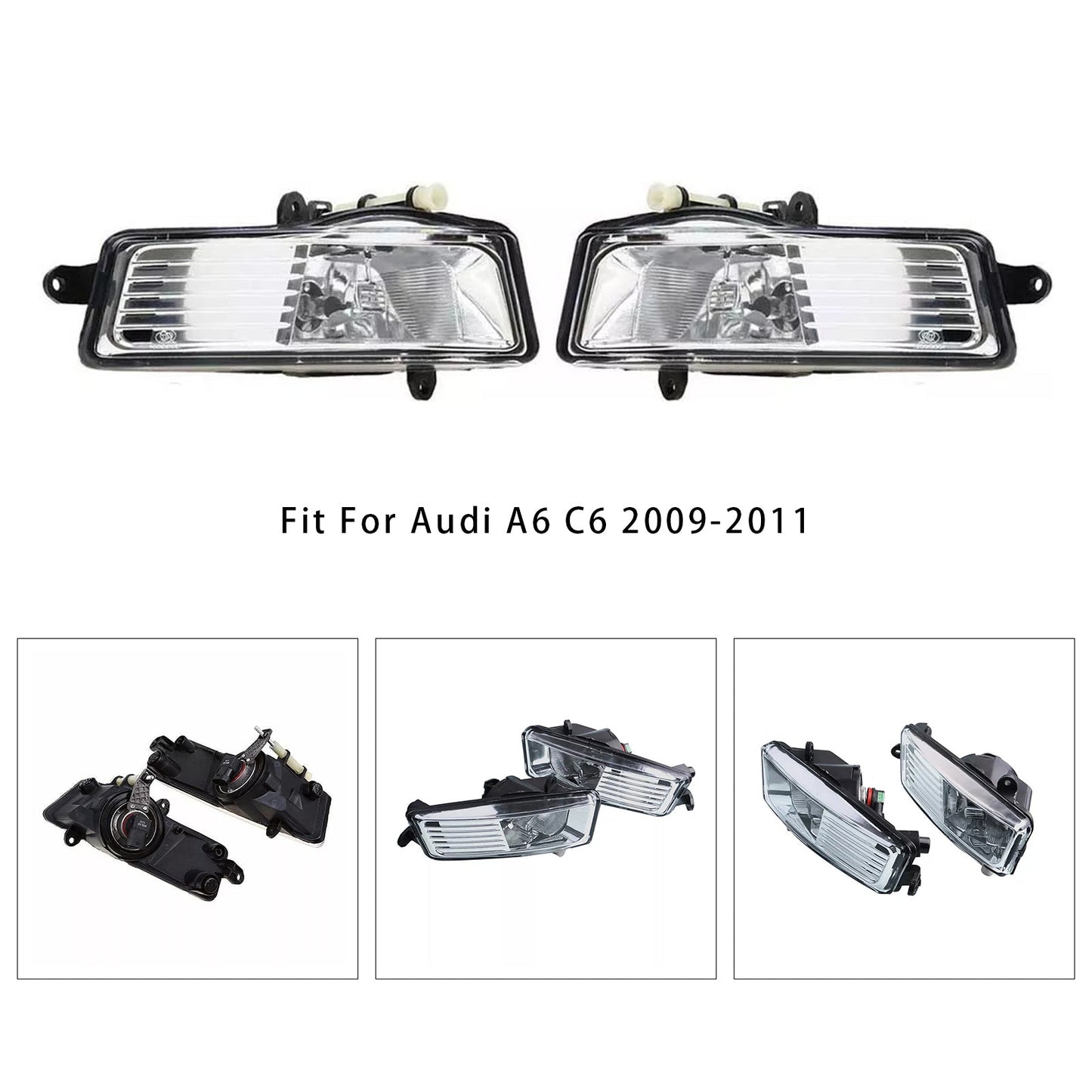 2009-2011 Audi A6 C6 Pair Front Bumper Driving Fog Light Lamps 4F0941699A 4F0941700A