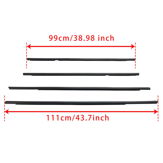 2001-2005 Honda Civic 4pcs Weatherstrip Window Seal 72410S5A003 72450S5A003