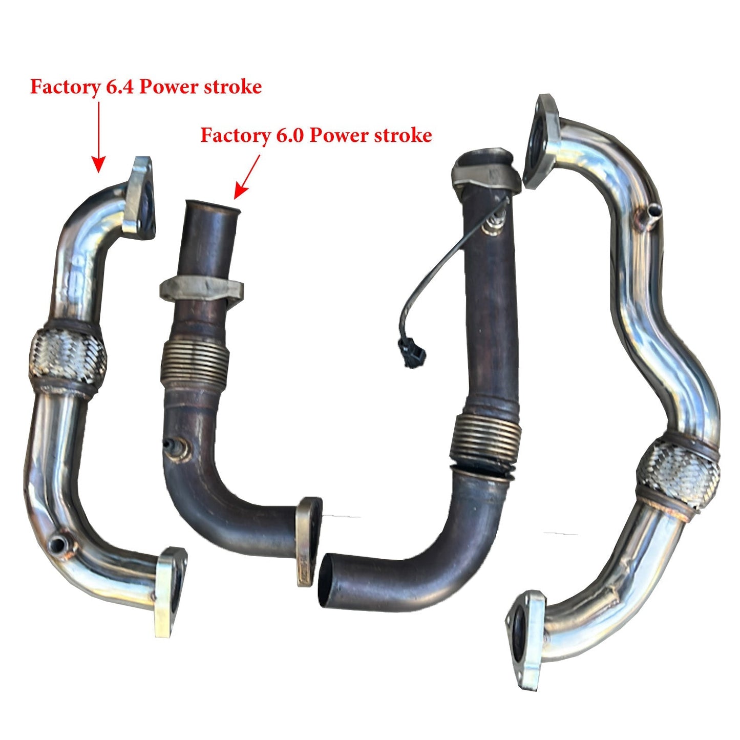 2008-2010 Ford 6.4 Powerstroke Diesel Exhaust Up-Pipe Heavy Duty Polished NO EGR