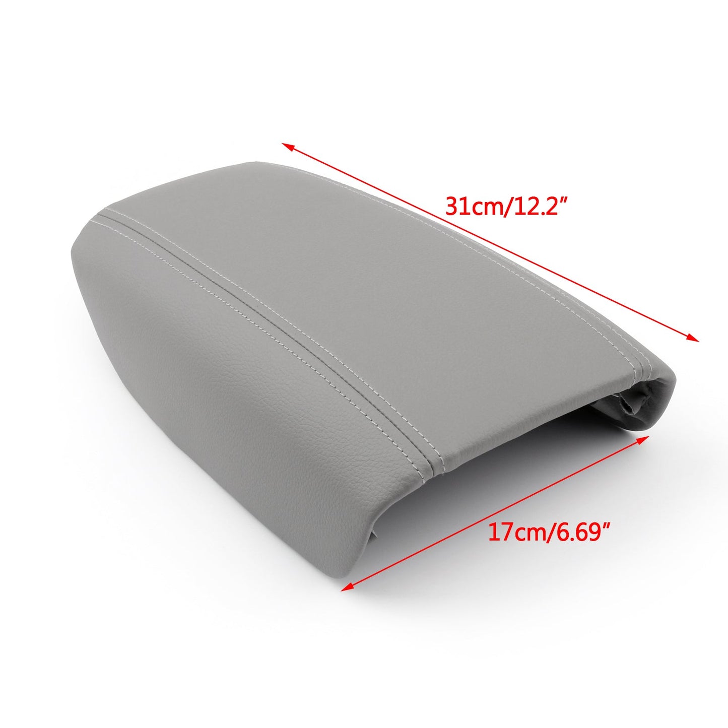 Armrest Cover Leather Synthetic Center Console Lid Gray 1999-2006 Volvo S80