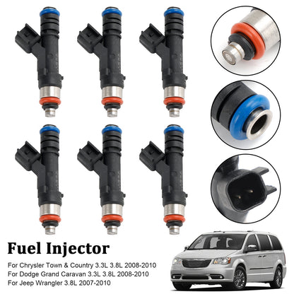 2008-2010 Dodge Grand Caravan 3.3L 3.8L 6PCS Fuel Injector 0280158119 812-11131