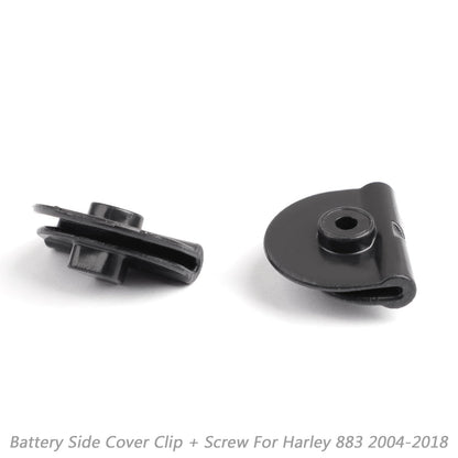 Harley Battery Left Side Cover Clip + Screw Fit For Sportster XL883 XL1200 2004-2018 1200 Black