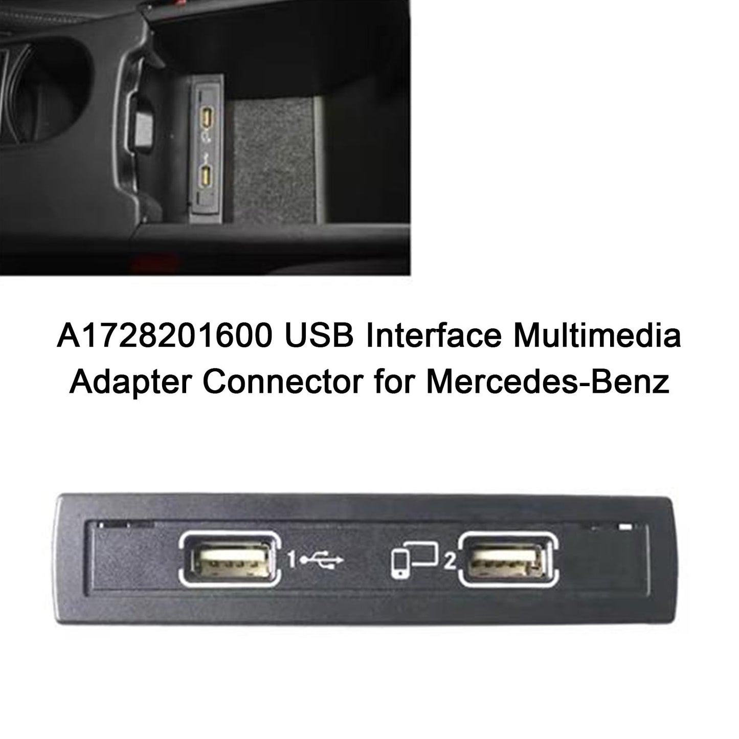2015-2019 Mercedes-Benz GLE C292 W166 GLS X166 USB Interface Multimedia Adapter Connector A1728201600