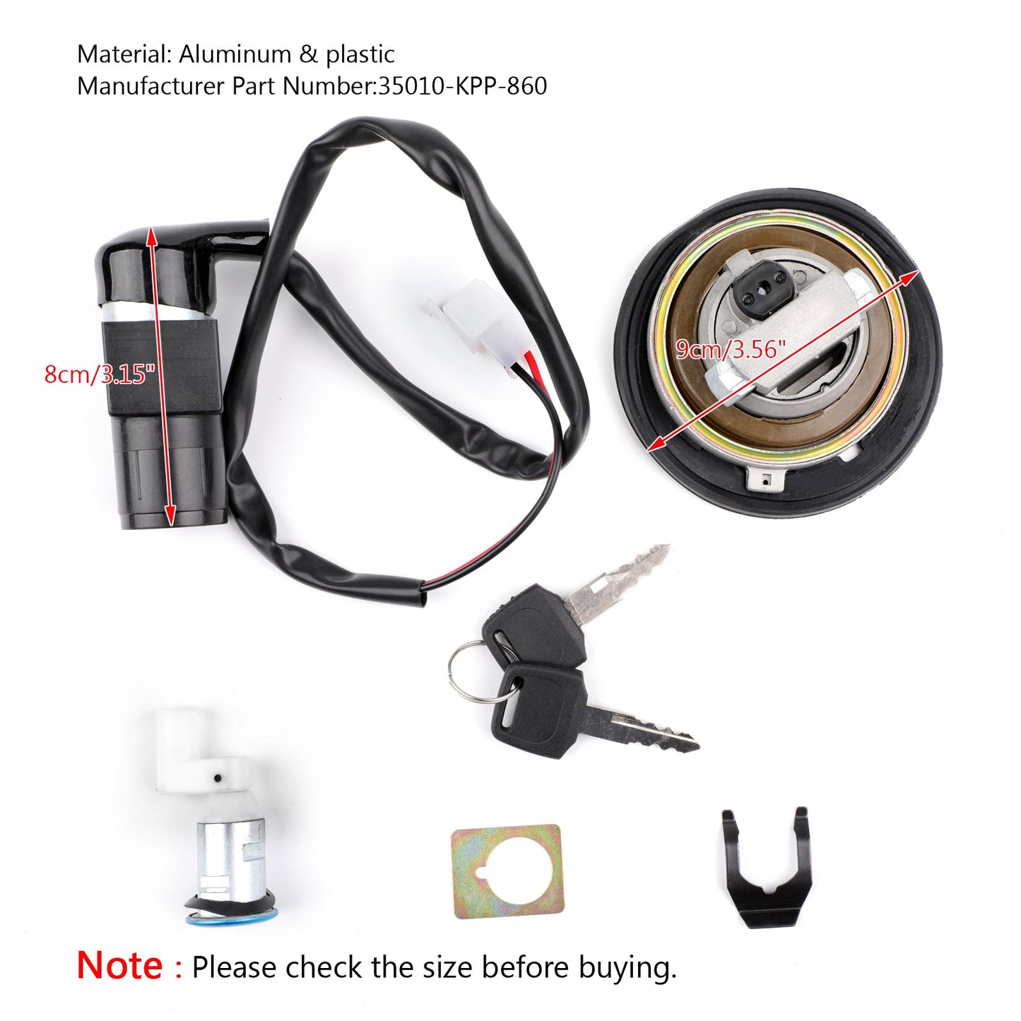 Honda CBR125R 2004-2010 CBR125RS Ignition Switch Fuel Gas Cap Seat Lock Key Set