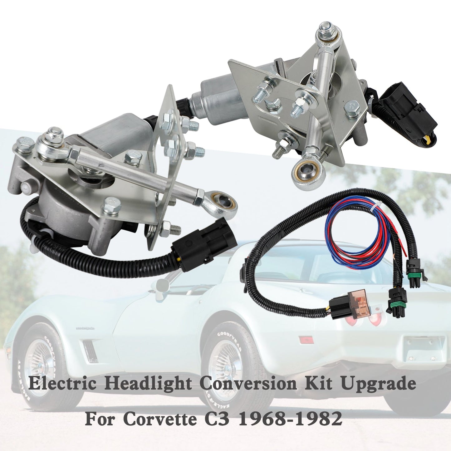Corvette C3 1968-1982 Electric Headlight Conversion Kit Upgrade
