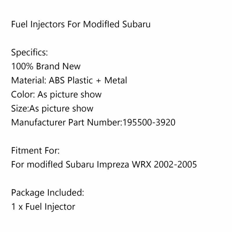 195500-3920 850cc Fuel Injectors ModifIed Impreza WRX 2002-2005