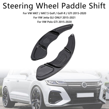 2015-2021 Volkswagen Jetta GTI Carbon Look Steering Wheel Paddle Shifter Extension Covers