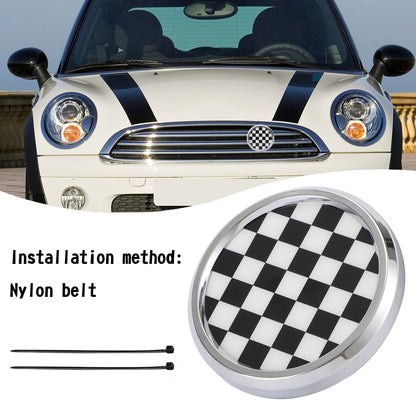 BMW MINI Cooper Checkerboard Black & White Grille Front Grill Emblem Badge