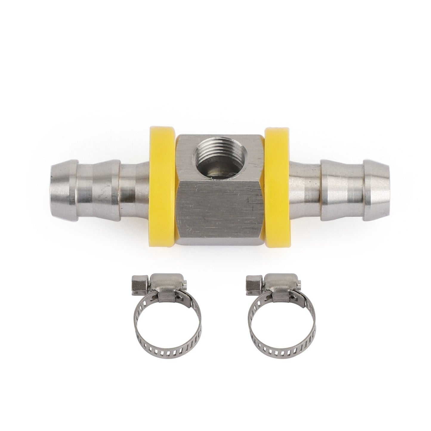 Stainless Steel 3/8" Fuel Line Fuel Pressure Gauge Sensor T-Fitting Adapter pro