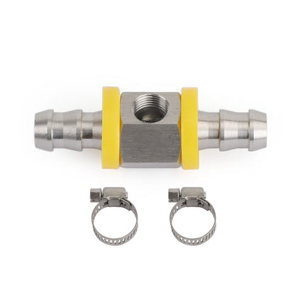 Stainless Steel 3/8" Fuel Line Fuel Pressure Gauge Sensor T-Fitting Adapter pro