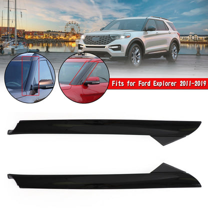 2011-19 Ford Explorer Left+Right Pair Side Windshield Outer Trim Molding BB5Z-7803144-AA