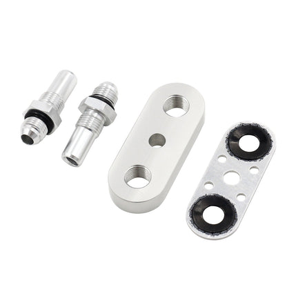 Cooler Line Adapter Plate 6AN Fittings Seal For 6L80E 6L90E 8L90E Transmission