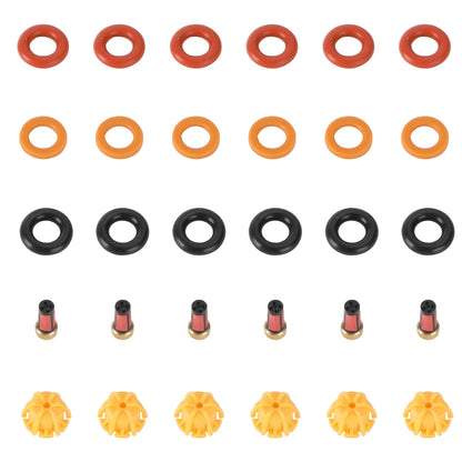 1998-1999 BMW 323I 323IS 6 set Fuel Injectors Repair Seal Kit 0280150415 13641730060 13641730080 62429 FJ292