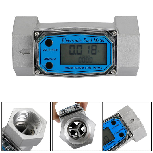 1Inch Turbine Digital Diesel Fuel Flow Meter Oval Gear Flow Gauge BSPT/NPT, 1 Inch