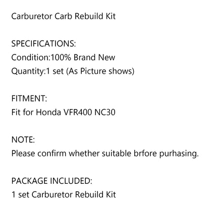 Honda VFR400 VFR400R NC30 Carburetor Repair Kit Rebuild Parts
