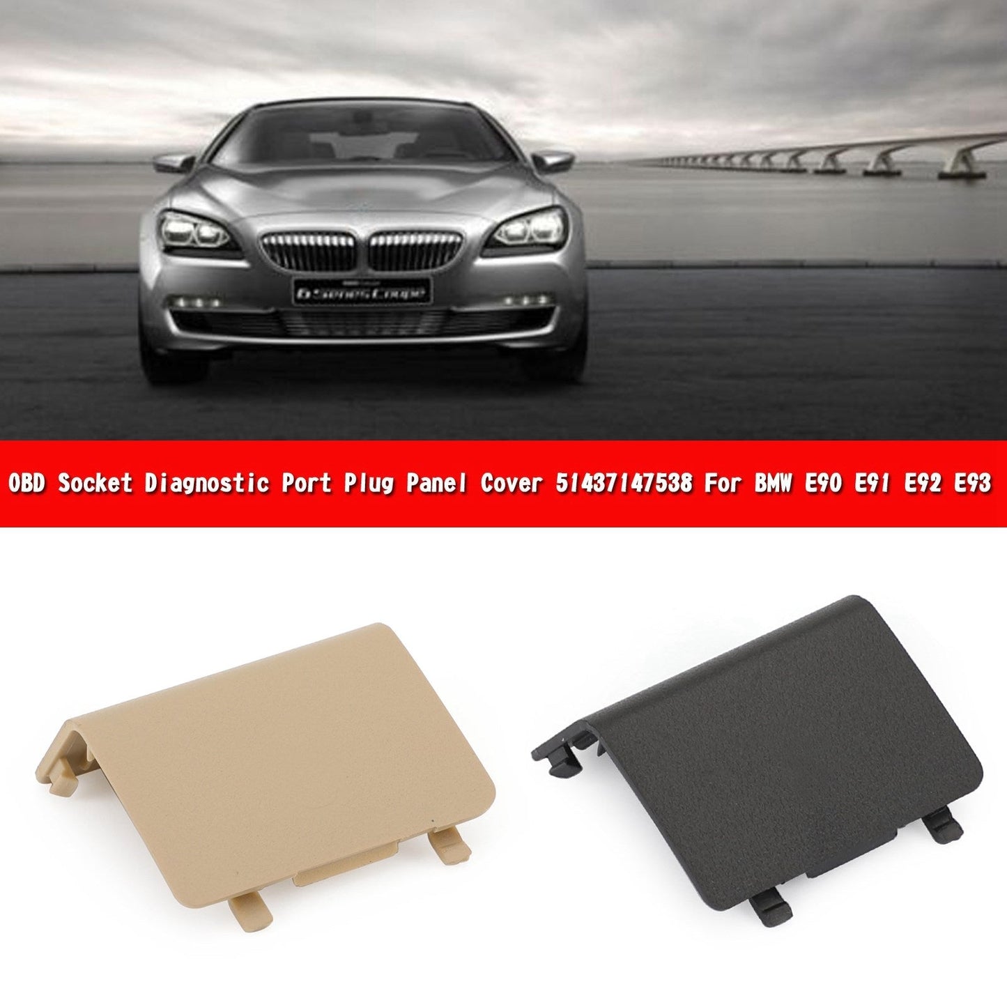 LHD OBD Socket Diagnostic Port Plug Panel Cover 51437147538 For BMW E90/91 Beige